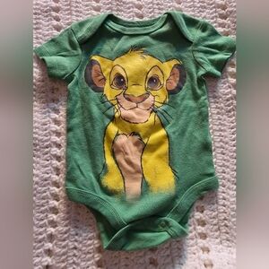 Disney Green Simba Baby Bodysuit